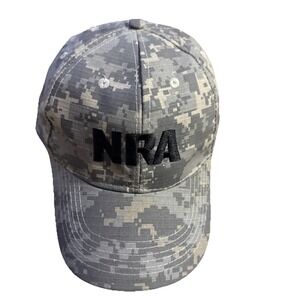 NRA Embroidered Military Style‎ Pixel Camo Hat Cap Adjustable